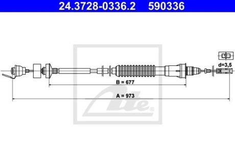 Трос сцепления ATE 24.3728-0336.2