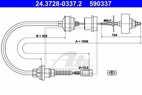 Трос сцепления ATE 24.3728-0337.2