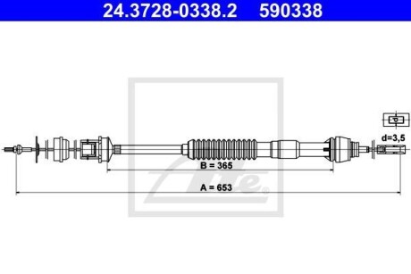 Трос сцепления ATE 24.3728-0338.2