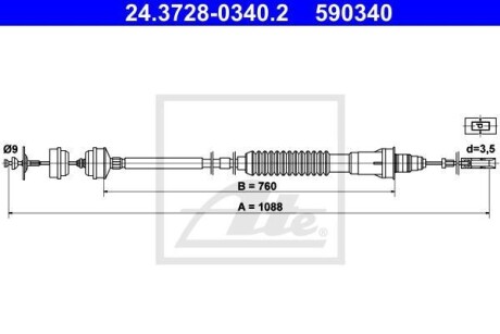 Трос сцепления ATE 24.3728-0340.2