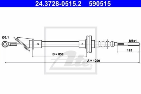 Трос сцепления ATE 24.3728-0515.2