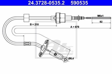 Трос сцепления ATE 24.3728-0535.2