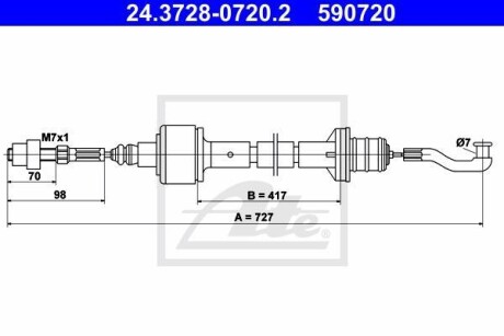 Трос сцепления ATE 24.3728-0720.2