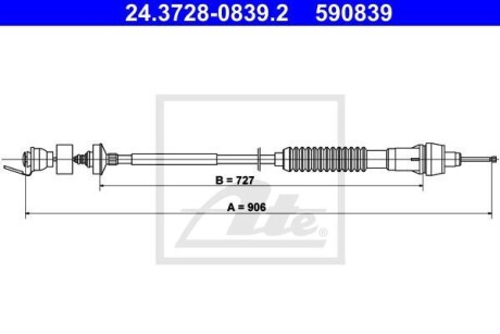 Трос сцепления ATE 24.3728-0839.2