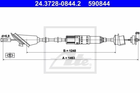 Трос сцепления ATE 24.3728-0844.2