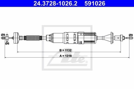 Трос сцепления ATE 24.3728-1026.2