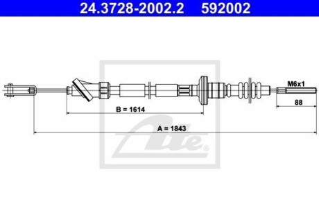 Трос сцепления ATE 24.3728-2002.2