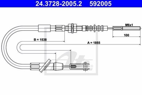 Трос сцепления ATE 24.3728-2005.2