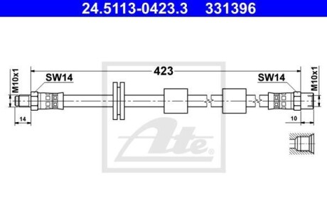 Тормозной шланг ATE 24.5113-0423.3