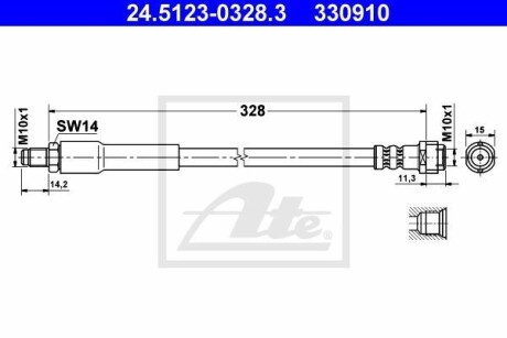 Тормозной шланг ATE 24.5123-0328.3