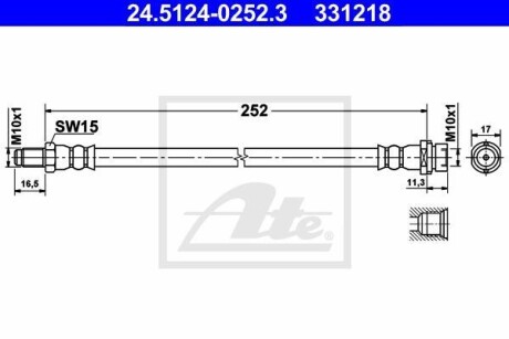 Тормозной шланг ATE 24.5124-0252.3