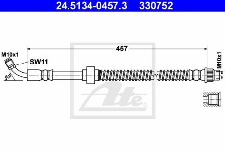 Тормозной шланг ATE 24.5134-0457.3