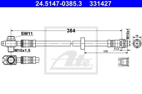 Тормозной шланг ATE 24.5147-0385.3