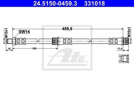 Тормозной шланг ATE 24.5150-0459.3