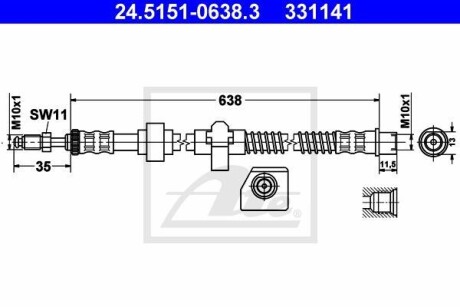 Тормозной шланг ATE 24.5151-0638.3