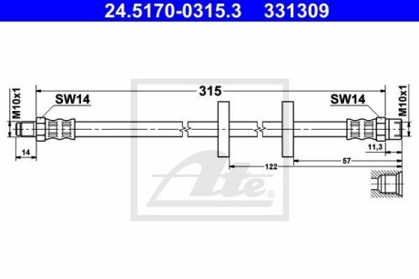 Тормозной шланг ATE 24.5170-0315.3