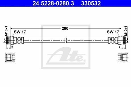 Тормозной шланг ATE 24.5228-0280.3