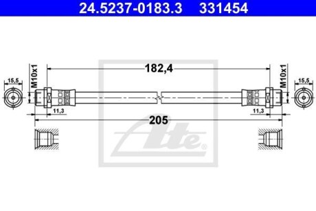 Тормозной шланг ATE 24.5237-0183.3