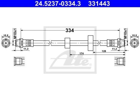 Тормозной шланг ATE 24.5237-0334.3