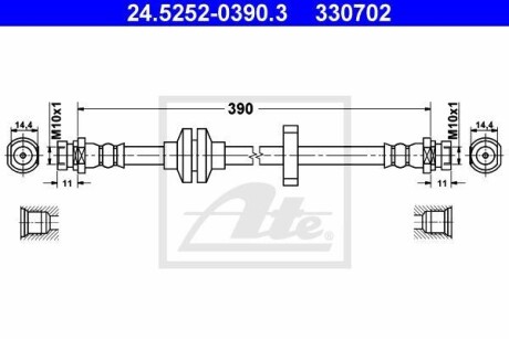 Тормозной шланг ATE 24.5252-0390.3