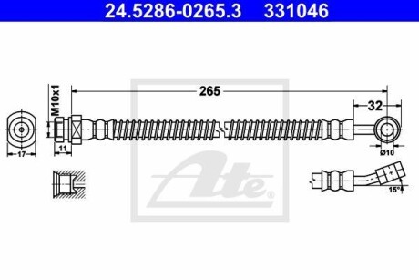 Тормозной шланг ATE 24.5286-0265.3