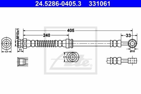 Тормозной шланг ATE 24.5286-0405.3