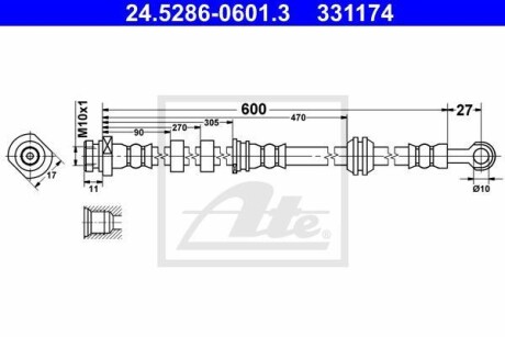 Тормозной шланг ATE 24.5286-0601.3