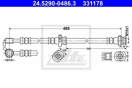 Тормозной шланг ATE 24.5290-0486.3