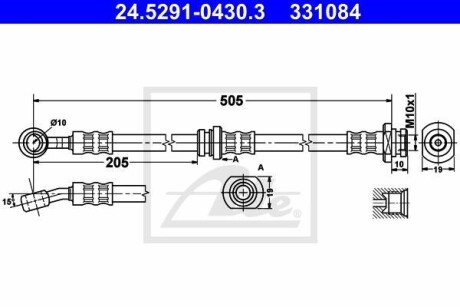 Тормозной шланг ATE 24.5291-0430.3