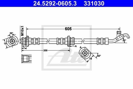 Тормозной шланг ATE 24.5292-0605.3