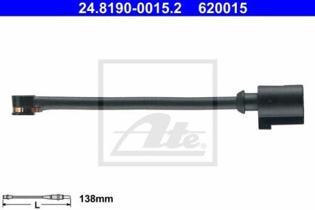 Датчик зносу гальмівних колодок (задніх) VW Touareg 10-/Porsche Cayenne/Panamera 09- ATE 24.8190-0015.2