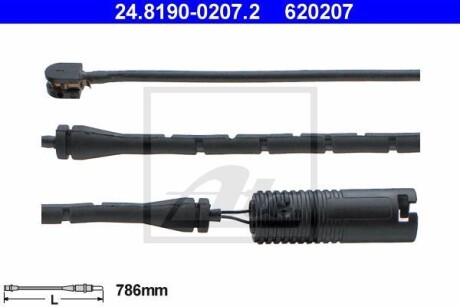 Датчик износа тормозных колодок ATE 24.8190-0207.2