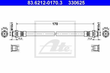 Тормозной шланг ATE 83.6212-0170.3