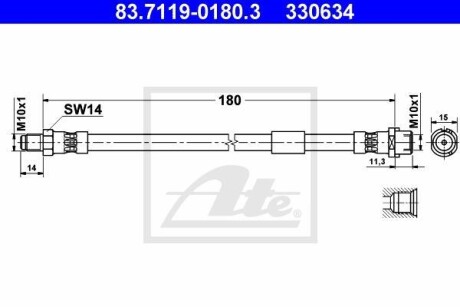 Тормозной шланг ATE 83.7119-0180.3