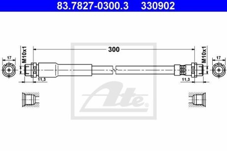 Тормозной шланг ATE 83.7827-0300.3