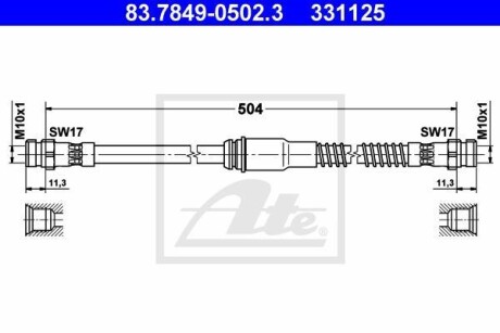 Тормозной шланг ATE 83.7849-0502.3