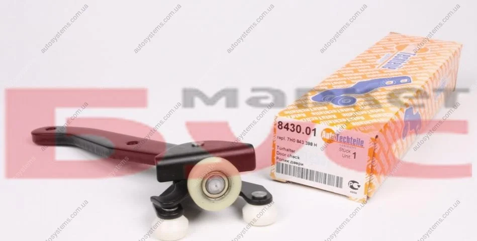 Ролик дверей (бічних/нижній) VW T5 (R) (з кронштейном) (8430.01) AUTOTECHTEILE 384 3001 (фото 1)
