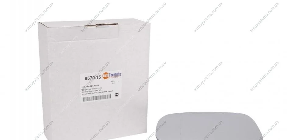 Скло дзеркала (з підігрівом) VW Caddy III 03- (L) (8570.15) AUTOTECHTEILE 385 7015 (фото 1)
