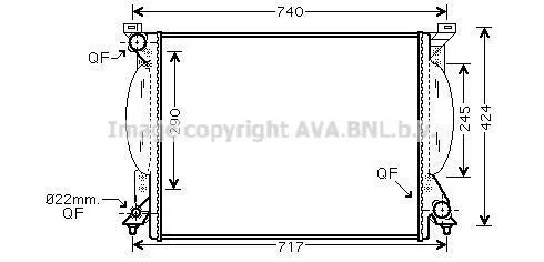 Радиатор охлаждения двигателя AVA COOLING AI2204 (фото 1)