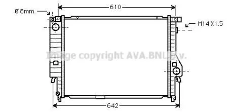 Радиатор охлаждения двигателя AVA COOLING BW2144