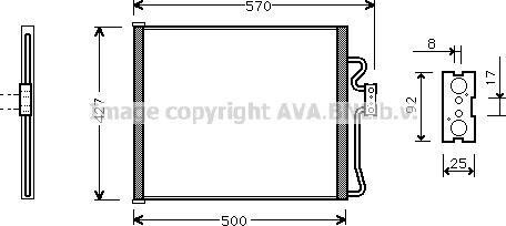 Радиатор кондиционера (Конденсатор) AVA COOLING BW5214