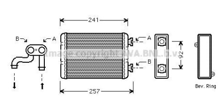 Радиатор отопителя салона AVA COOLING BWA6257