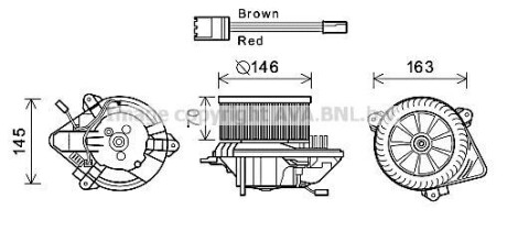 Двигатель вентиляции салона AVA COOLING CN8294