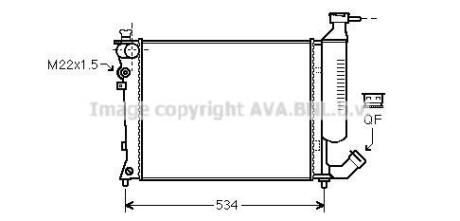 Радиатор охлаждения двигателя AVA COOLING CNA2154