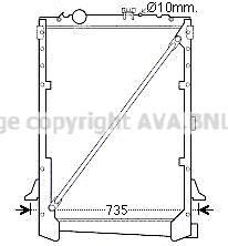 Радиатор охлаждения двигателя AVA COOLING DF2031