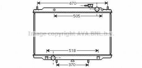 Радіатор системи охолодження двигуна AVA COOLING DN2266