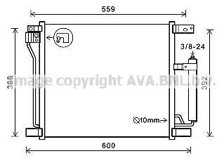 Радиатор кондиционера (Конденсатор) AVA COOLING DN5401D