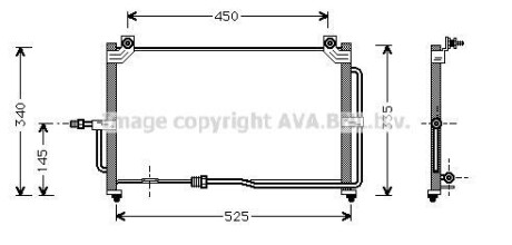 Радиатор кондиционера (Конденсатор) AVA COOLING DW5028