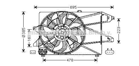 Вентилятор радиатора охлаждения AVA COOLING FD7504