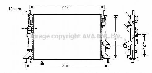 Радіатор, Система охолодження двигуна AVA COOLING FDA2370 (фото 1)